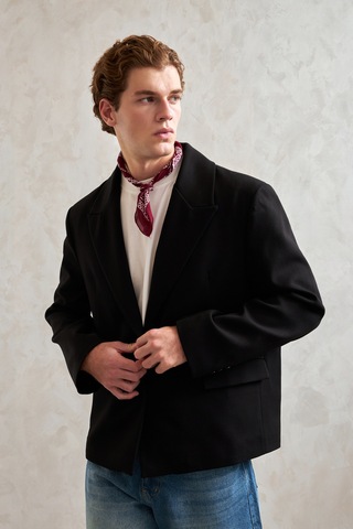 Hyman Erkek Oversize Blazer Ceket Siyah