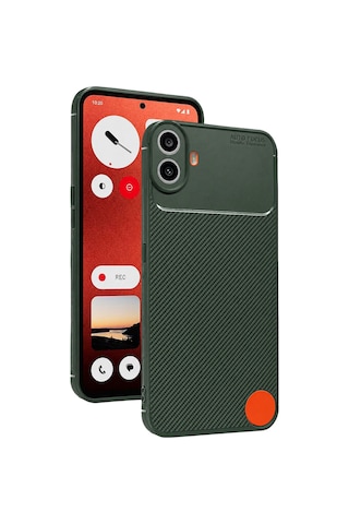 Nothing Phone Nothing Cmf Phone 1 Uyumlu Kılıf Karbon Tasarım Kamera Korumalı Silikon Telefon Kılıfı Kapak Koyu Yeşil