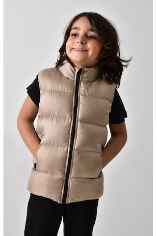 Banada Moda Erkek Çocuk Mat Bej Şişme Yelek Bej