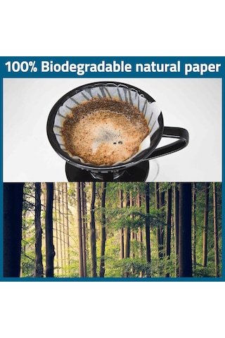 Ruicoo "v60 Kahve Filtre Kağıdı - 100 Adet, Premium Aromalı, Çevre Dostu, Kolay Kullanım" Beyaz