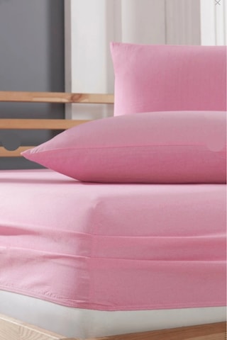 Pamuklu Yastıklı Lastikli Çarşaf Tek Kişilik Şeker Pembe