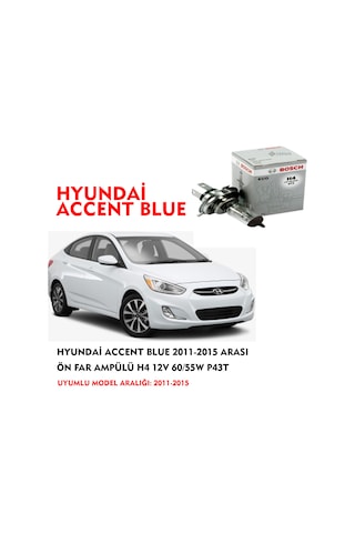 HYUNDAİ ACCENT BLUE 2011-2015 ARASI ÖN FAR AMPÜLÜ H4 12V 60/55W P43T