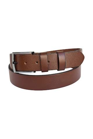 Süzer Deri Battal Boy Hakiki Deri 4 Cm. Tokalı Düz Model Spor Erkek Kemer Taba Taba