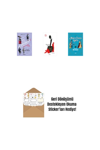 Üç Silahşörler 5 - Demir Maskeli Adam Ciltli + Siyah Lale + Monte Cristo Kontu + Okuma Sticker'ları