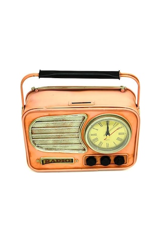 Dekoratif Metal Radyo Saat Masa Saati Vintage Ev Ofis Hediyelik Çok Renkli 43192283
