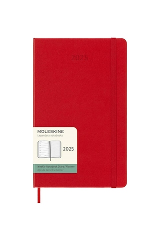 Moleskine 12 Ay Haftalık Ajanda L Boy 13x21 Cm Sert Kapak Kızıl Kırmızı Kırmızı