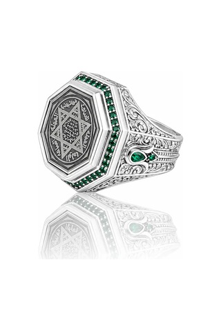 Nur Silver Gümüş Erkek Yüzük - Nur-yz83542