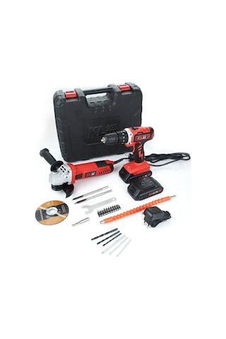 Kleco Ketm1875 18v/1.5ah. Akülü Darbeli Matkap Ve 750w Avuç Taşlama Set