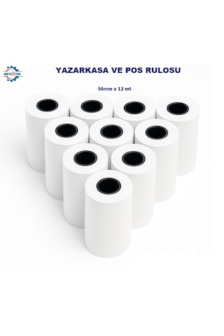 Termal Yazarkasa Ve Pos Rulosu 56mm X 12metre 100 Lü Koli