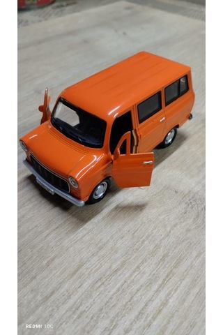 Nostaljik Metal Çek Bırak Ford Sesli Ve Işıklı Minibüs Turuncu 1/36 Ölçek Diğer