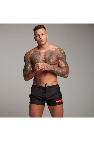 Mavi Muscleguys Erkek Şort Bermuda Beach Çabuk Kuruyan Günlük Sörf Şort Mavi