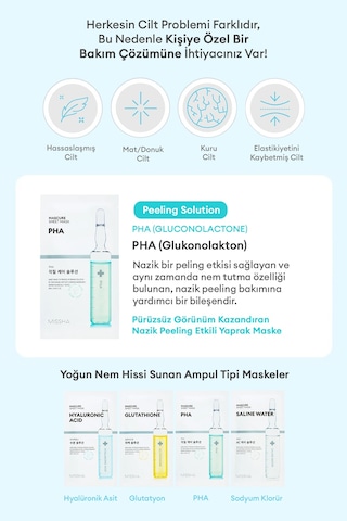 Missha Pha İçerikli Ölü Deri Yaprak Maske 1 Adet Mascure Peeling Solution Sheet Mask