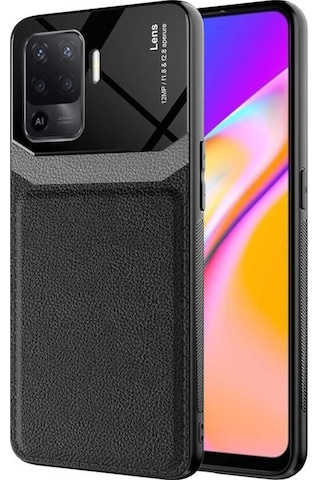 Oppo Reno 5 Lite Kilif Lens Deri Görünümlü Tpu Kapak 499749428