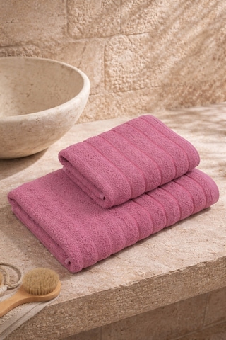 Violeta Model 4'lü Banyo Havlu Seti Mürdüm-Antrasit