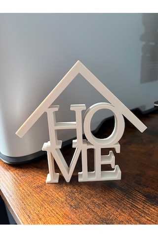 Dekoratif Home Yazılı Masaüstü Beyaz Biblo Modern Ev & Ofis Dekoru Minimal Tasarım