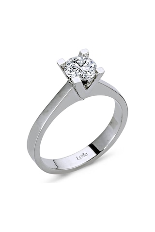 Lova E Renk 0,80 Karat Pırlanta Tektaş Yüzük - Hrd - 1040006