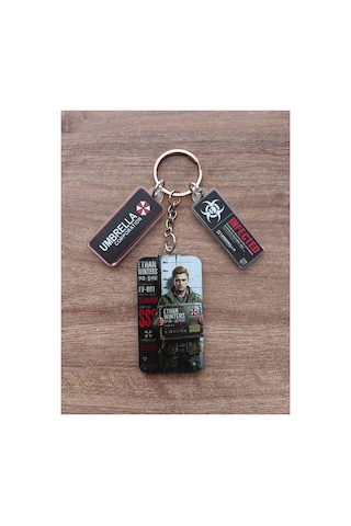 Owl Bag Resident Evil Ethan Winters Karakteri Desenli Acrylic Anahtarlık Çanta Süsü Çok Renkli