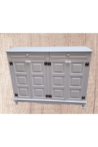 Ayakkabılık Kareli Çok Amaç Model Parlak Beyaz 2 Kapı 2 çekmece