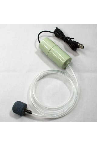 Vkemall Usb Şarjlı Sessiz Akvaryum Oksijen Pompası - Balık Tankı Zirveleyici, Yeşil, Usb Girişli, Küçük Boy, Dış Mekan Uygun