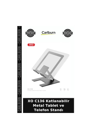 Xo C136 Katlanabilir Metal Tablet Ve Telefon Standı Cep Tutucu Stand Modeli Ayarlanabilir Stant