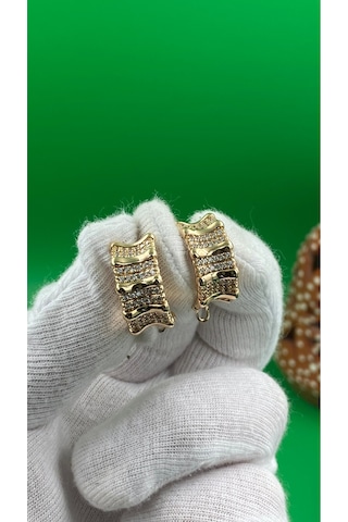 Xuping Rose Gold Zirkon Taşlı Vip Kadın Küpe Altın