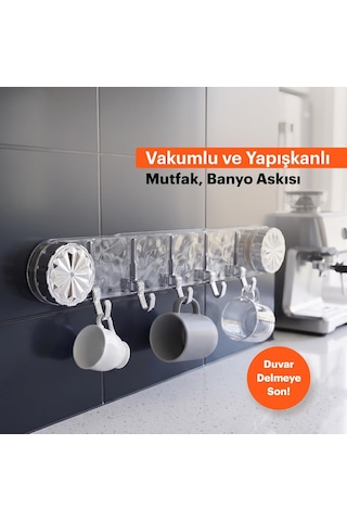 Vakumlu Ve Yapışkanlı Askı Mutfak Ve Banyo İçin Delme Gerektirmeyen Duvar Askılığı Çok Renkli