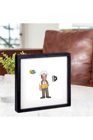 Mühendislere Özel Resimli Yapışkanlı Sök Tak Paspartulu Pola Çerçeve 1 Adet