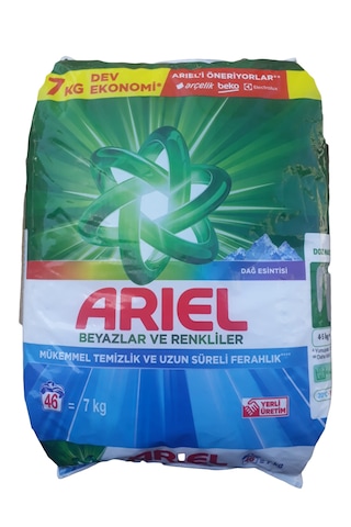 Ariel Matik Toz Çamaşır Deterjanı Dağ Esintisi Beyazlar Ve Renkliler 7 Kg