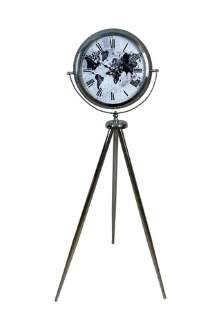 Krom Zaman Atlası 150 X 45 Cm Metal Duvar Saati Diğer