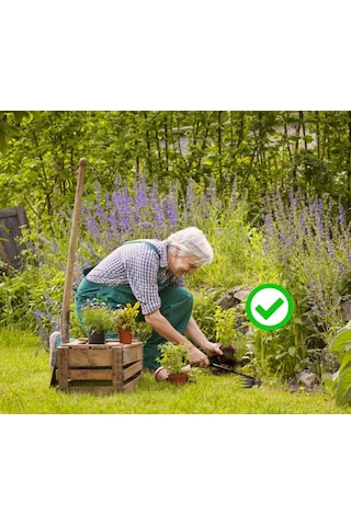 Yifomall Bahçe Yabani Ot Temizleme Aleti - 4 Dişli Paslanmaz Çelik Elle Çalışan Çift Amaçlı Ot Sökme Aracı