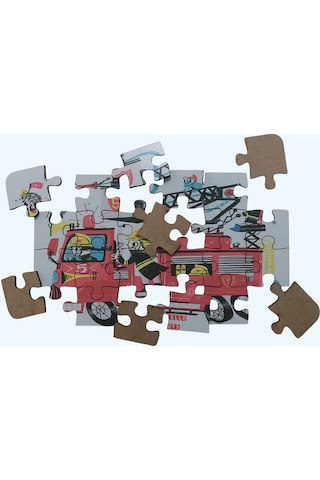 Firefighting Vehicle - İtfaiye Aracı / Small Puzzle 3-7 Yaş 24 Parça