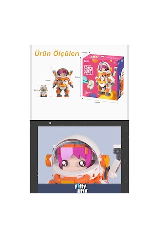 Jaki Space Quest Serisi Turuncu Astronot-jk9108 497 Parça Oyuncak Yapım Seti