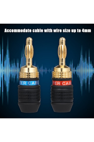 Suofeng Altın Kaplama Muz Fiş - Hoparlör Ve Amplifikatör Bağlantısı İçin Korozyona Dayanıklı 2/4/6 Çift Seçenekli