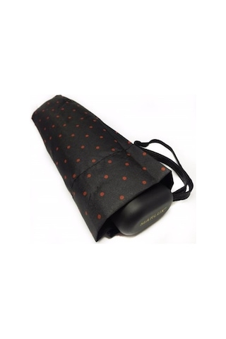 Eleven Markets Marlux Mini Cep Boy Bayan Şemsiye 17 Cm, Ultra Mini Şemsiye Siyah - Kırmızı