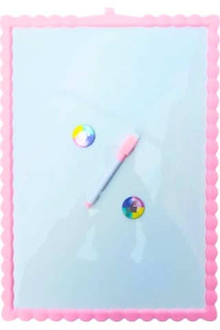 Çocuklar İçin Magnetik Çift Taraflı Yazı Tahtası 28x39.5 Cm Pembe Pembe