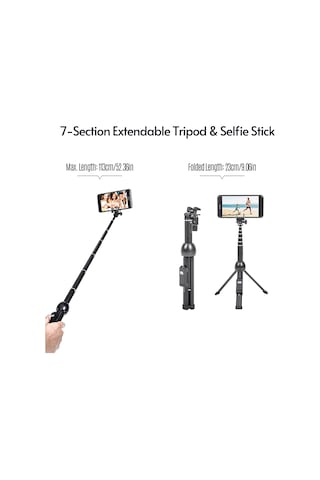 Springsun Tripod Yunteng 2'si 1 Arada Taşınabilir Katlanabilir Telefon Selfie Çubuğu Tripod 7 Bölmeli 113cm