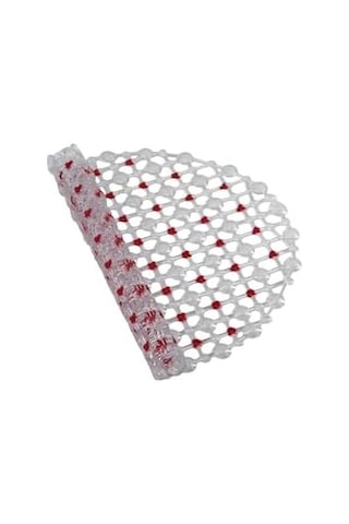 Eko Serisi Banyo - Küvet İçi Kaydırmaz Vantuzlu Oluklu Oval Paspas 63 X 34 Cm, Kırmızı Açık Gri