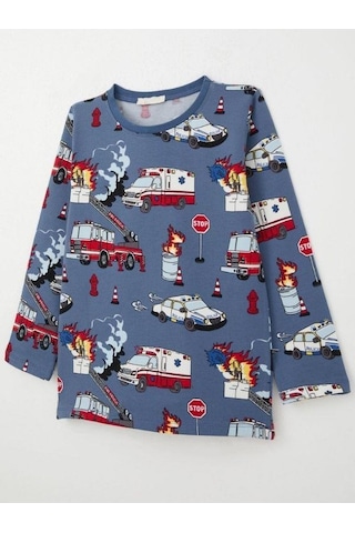 Breeze Erkek Çocuk Araba Baskılı Pijama Takım-15361 İndigo