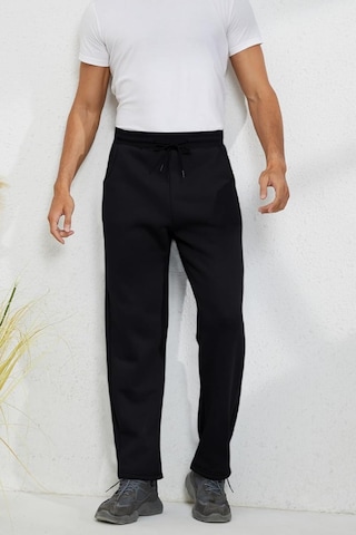 Ghassy Co. Erkek Ultra Termal Kışlık Sherpa Astarlı Aktif Koşu Normal Paça Jogger Eşofman Altı Siyah
