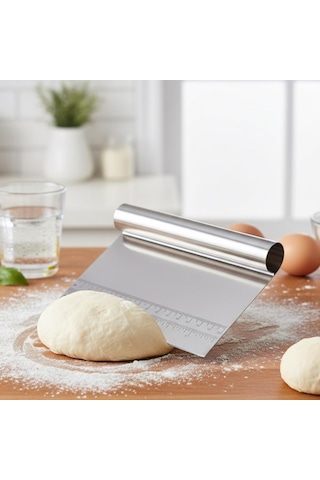 Hamur Kazıyıcı & Kesici 15 Cm 1. Kalite Ölçü Cetvelli Profesyonel Hamur Spatulası Diğer