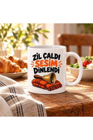 Erdo Ticaret Öğretmen Zili Tasarımlı Porselen Kupa - Model 830 Erdotıca