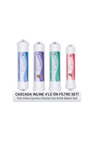 Cascada Su Arıtma Filtresi Inline Çubuklu 4'lü Ön Filtre Seti