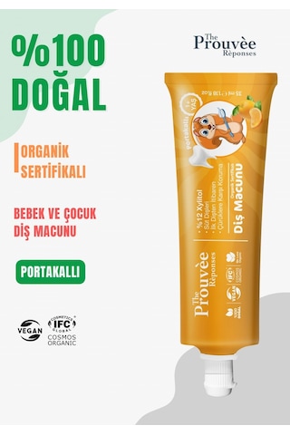 The Prouvée Réponses Organik Bebek & Çocuk Diş Macunu Portakallı 35 ML