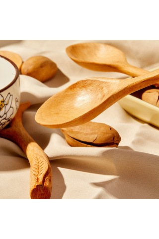 Mufunye Japon Usulu El Yapımı Ahşap Kaşık, Uzun Saplı Kahve Karıştırıcı, Dayanıklı Çam Ağacı, Logo Gravürü Olan Mutfak Araçları Diğer