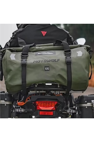 Evrensel 66l Motosiklet Su Geçirmez Kuyruk Çanta Kask Yeşil