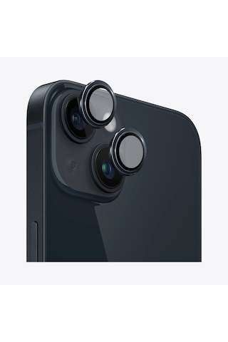 Safeus Safir Temperli Kamera Lens Koruyucu Apple Uyumlu iPhone 14 Plus Ve İle Siyah