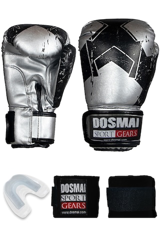 Dosmai Lykia Boks Eldiveni Boks Dişlik Boks Bandaj Seti Gri 12 Oz Gri