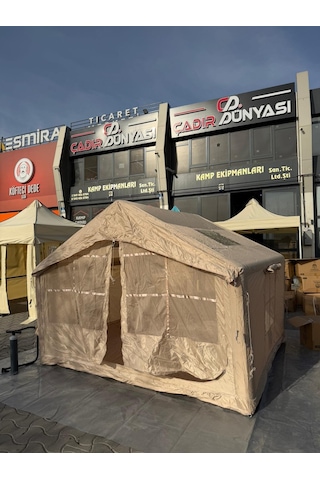 Çadır Dünyası Aile Kamp Çadırı 3x2.5 Metre - 220 Cm Yükseklik - Çift Kapılı Çok Renkli