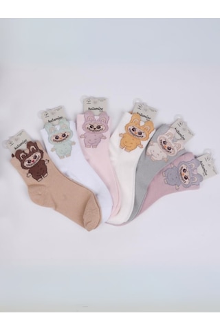Katamino Çocuk 3d Desenli Renkli Çorap 6'lı Set Karışık