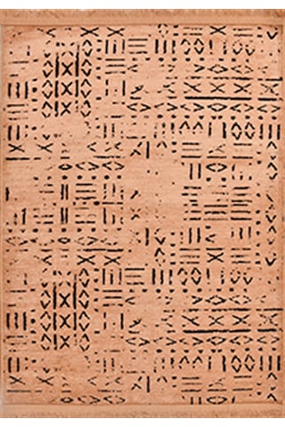 Çam Halı Crea Decolux Vena 8013 Hardal Özel Kaymaz Tabanlı Pamuk Dokuma Kilim - 80x150
